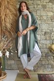 Tasha Cushion Cotton Oversized Shirt Tunic Khaki